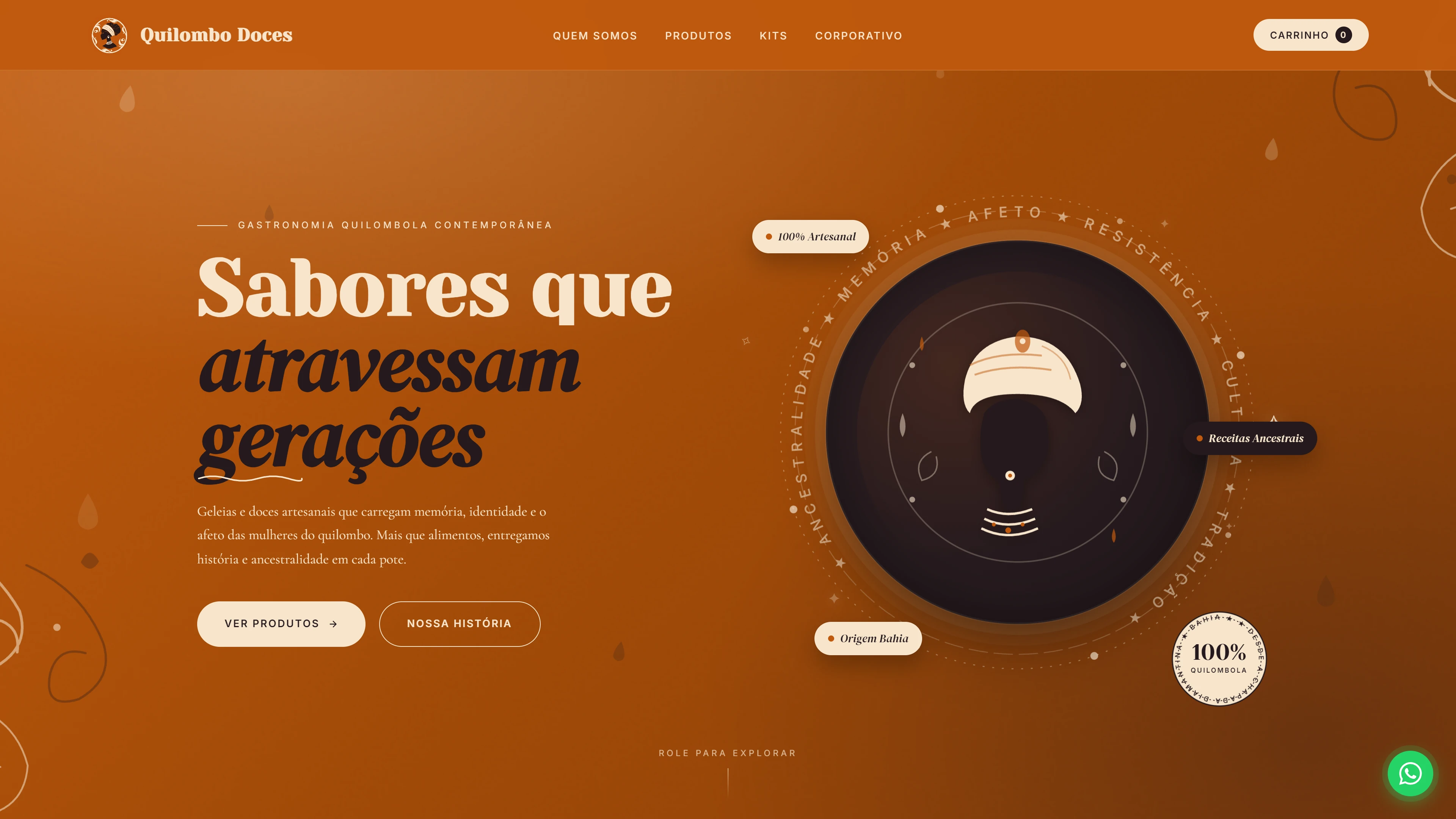 Quilombo Doces — site